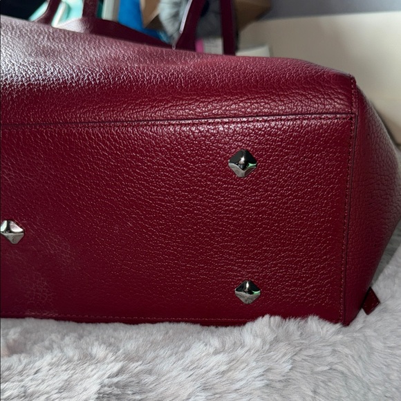 MCM Wandel Burgundy and Silver Reversible Leather Tote - Picture 7 of 16